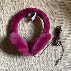 UGG furry headphones pink NWOT